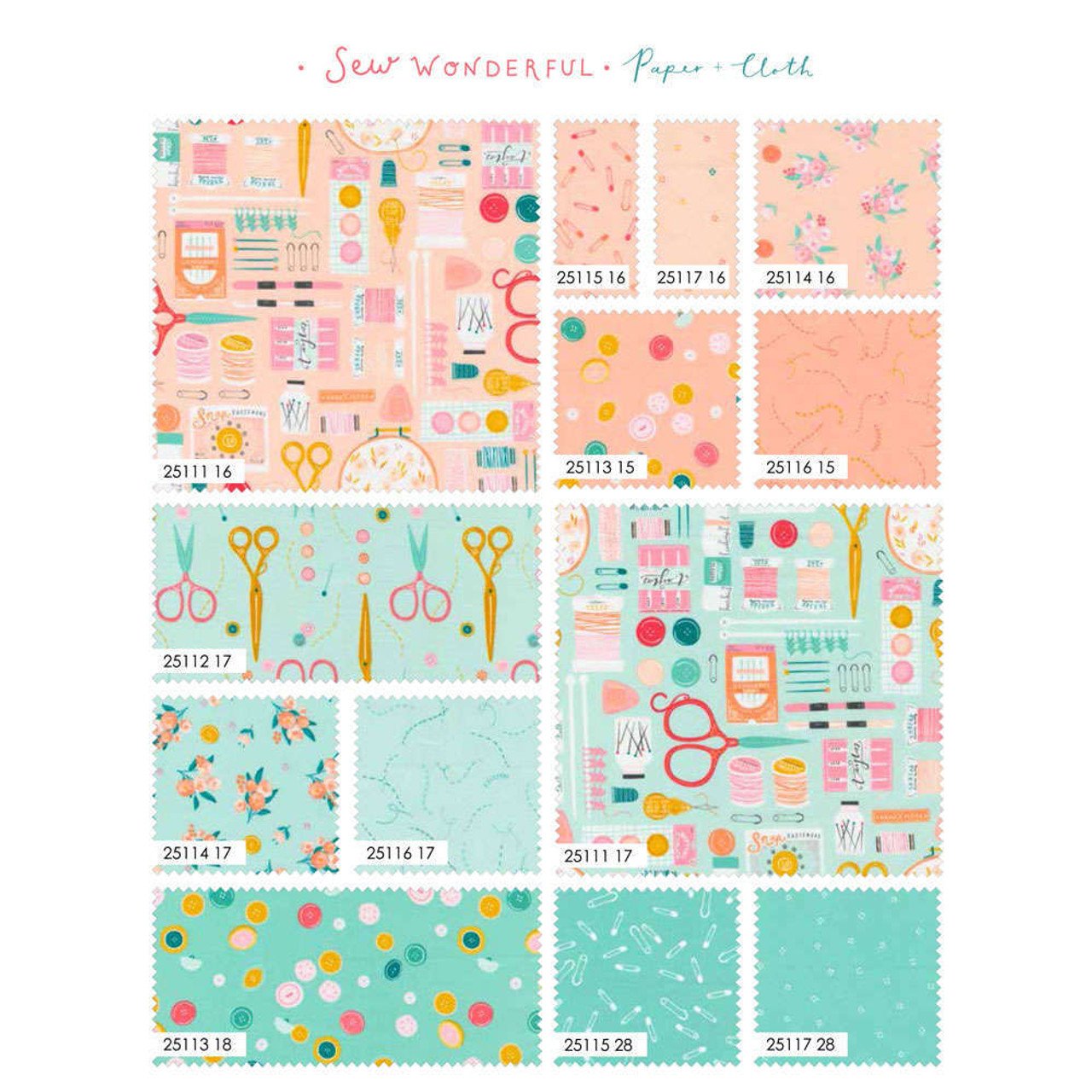 Moda- Sew Wonderful-Paper and Cloth -Layer Cake 10"x10"