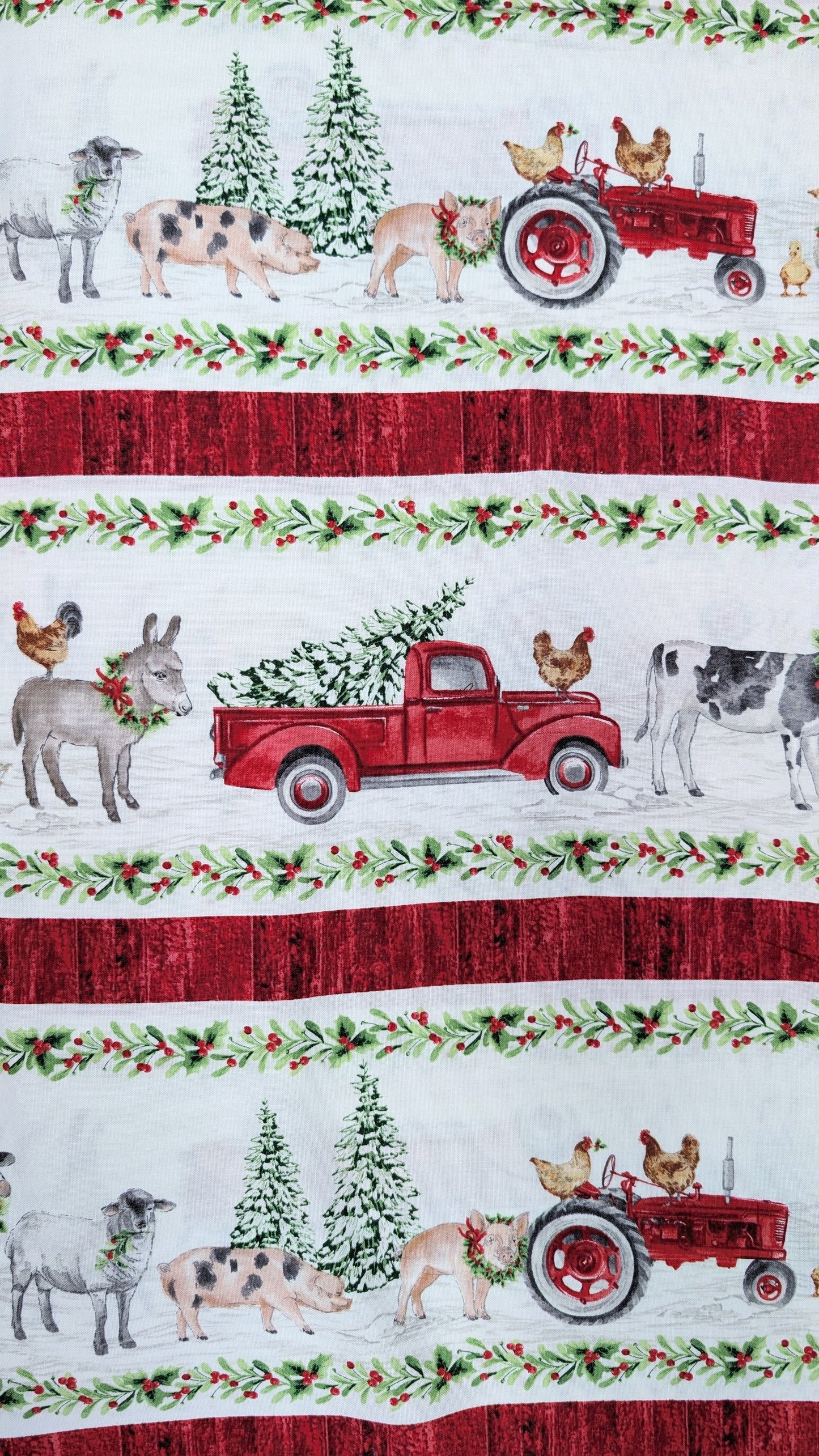 Northcott- Bernyard Christmas- Border Stripe