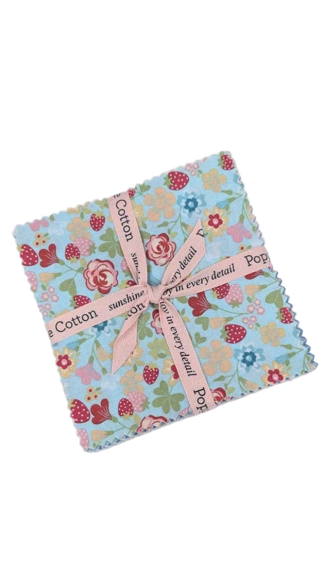 Poppie Cotton- Rosy Cheeks-Charm pack 5x5
