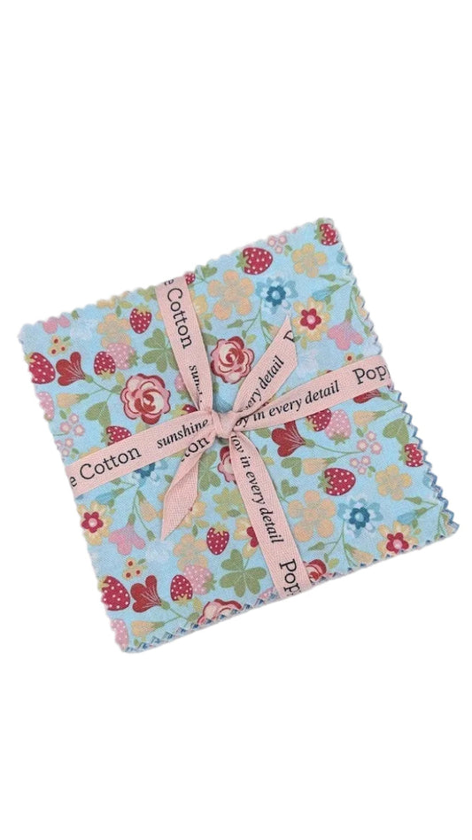 Poppie Cotton- Rosy Cheeks-Charm pack 5x5