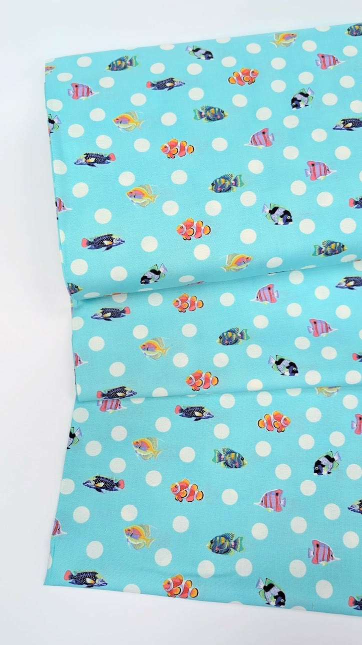 Free Spirit-Tula Pink- Floral Reef- School Crossing Seafoam