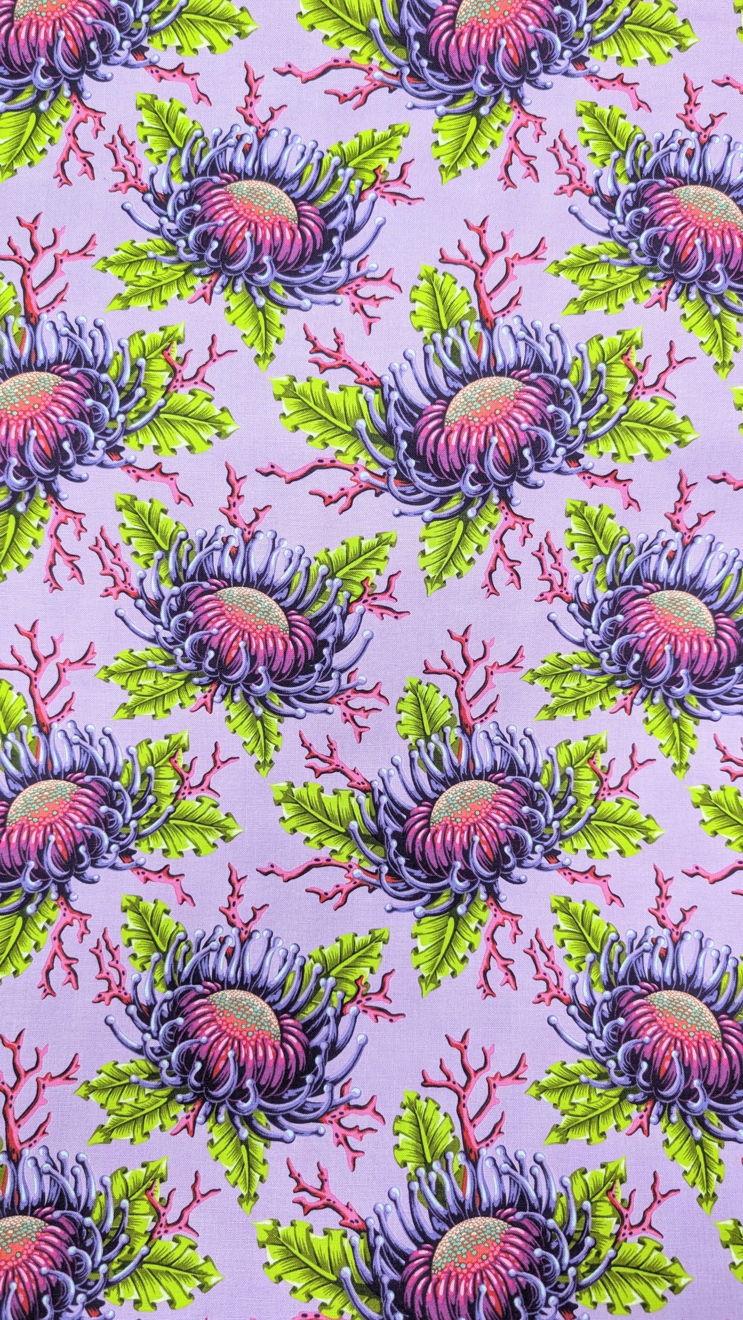 Free Spirit-Tula Pink- Floral Reef- Friends and Anemones Ultraviolet
