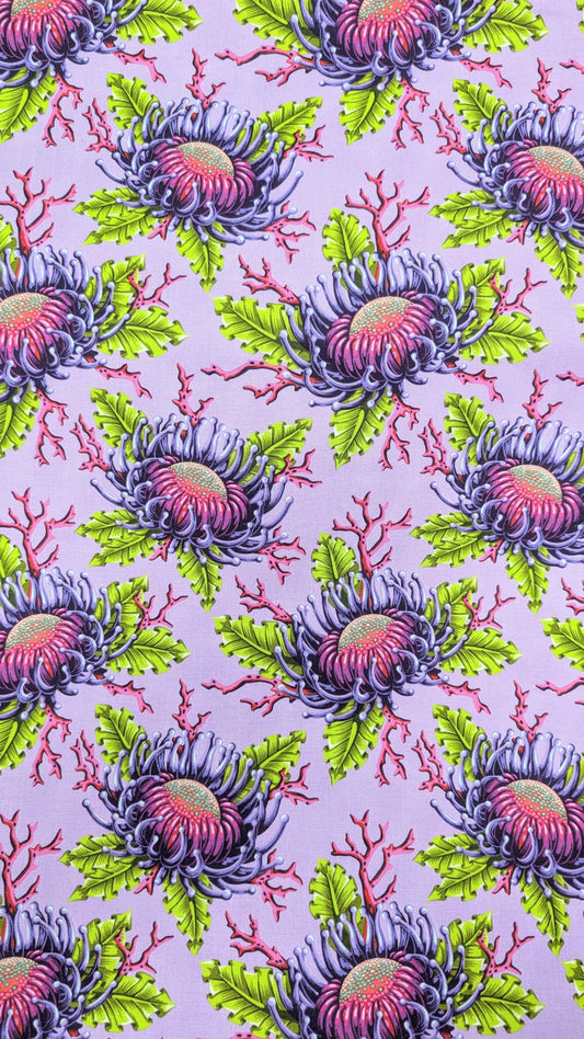 Free Spirit-Tula Pink- Floral Reef- Friends and Anemones Ultraviolet