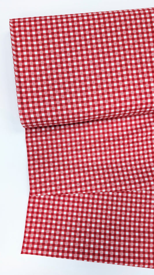 Northcott- Bernyard Christmas- Gingham Red