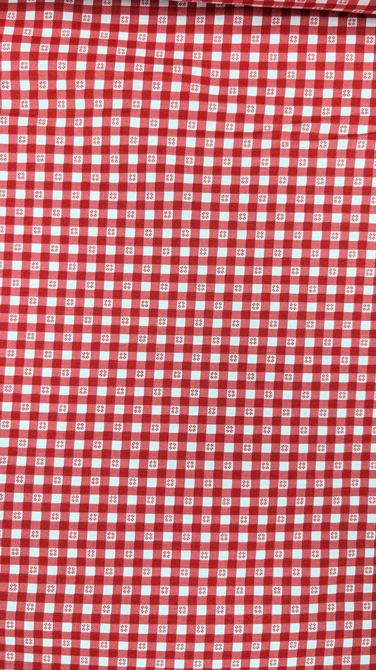 Northcott- Bernyard Christmas- Gingham Red