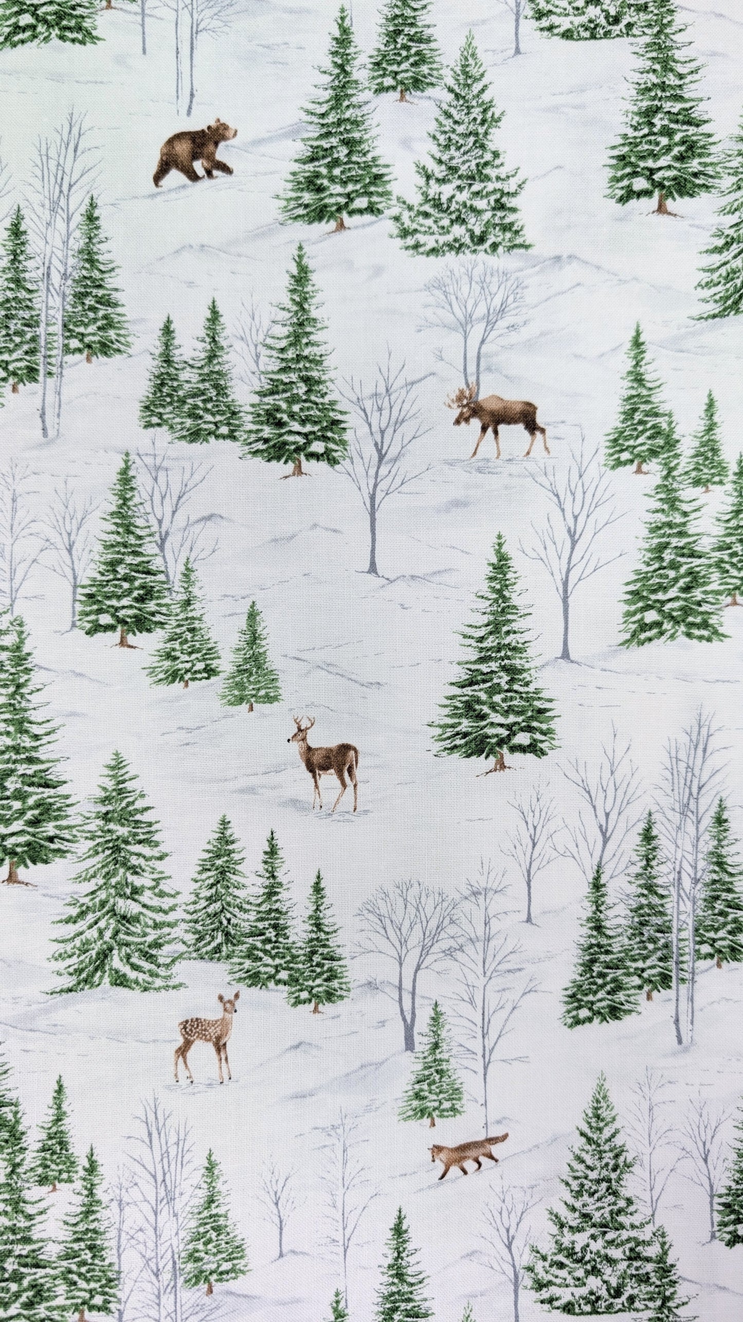 Northcott- Winter Woodland- Pine trees and animals