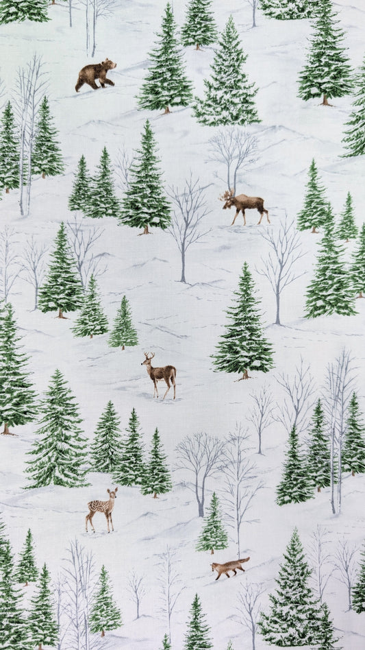 Northcott- Winter Woodland- Pine trees and animals